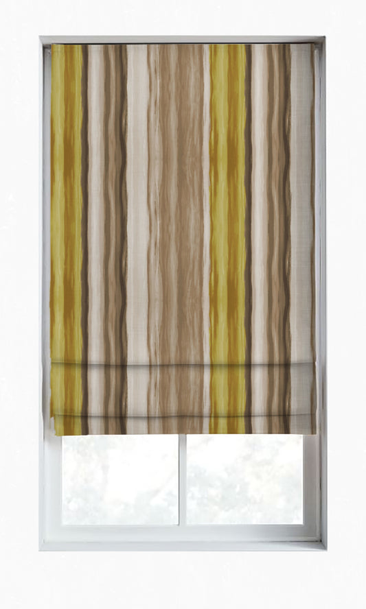 Room Darkening Striped Curtain Panels (Yellow/ Brown)