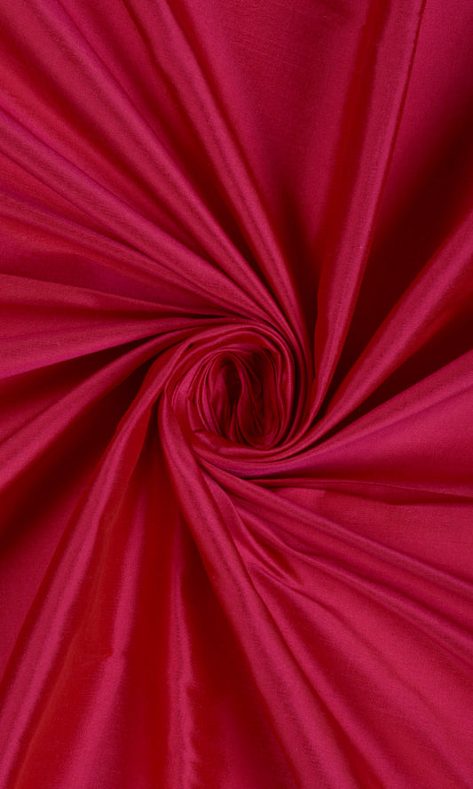 Shantung Silk Home Decor Fabric By the Yard (Ruby Pink)