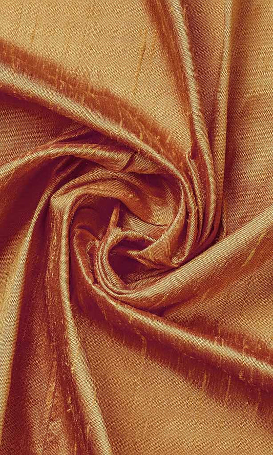Dupioni Silk Home Décor Fabric By the Yard (Saffron Orange)