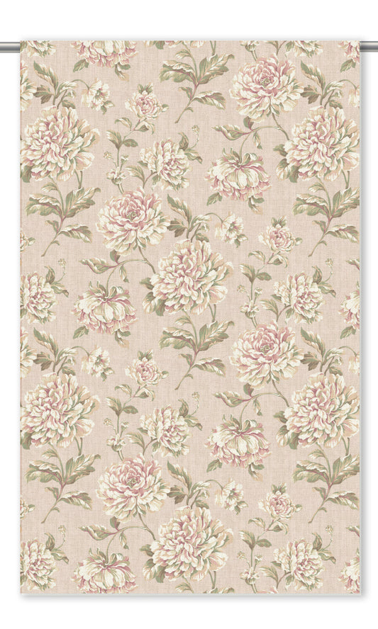 Modern Floral Home Decor Fabric By the Yard (Blush Pink/ Olive Green)