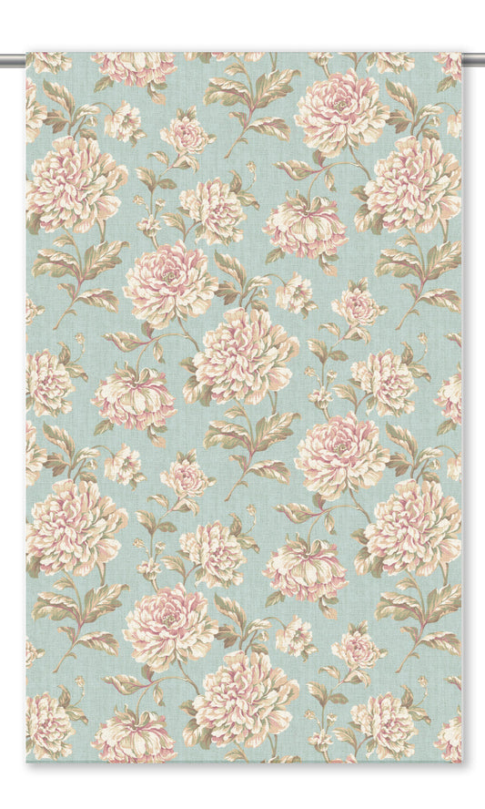 Modern Floral Home Decor Fabric By the Yard (Powder Blue/ Blush Pink/ Olive Green)