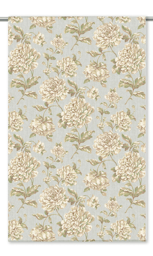 Modern Floral Home Decor Fabric By the Yard (Misty Gray/ Cream/ Sage Green)
