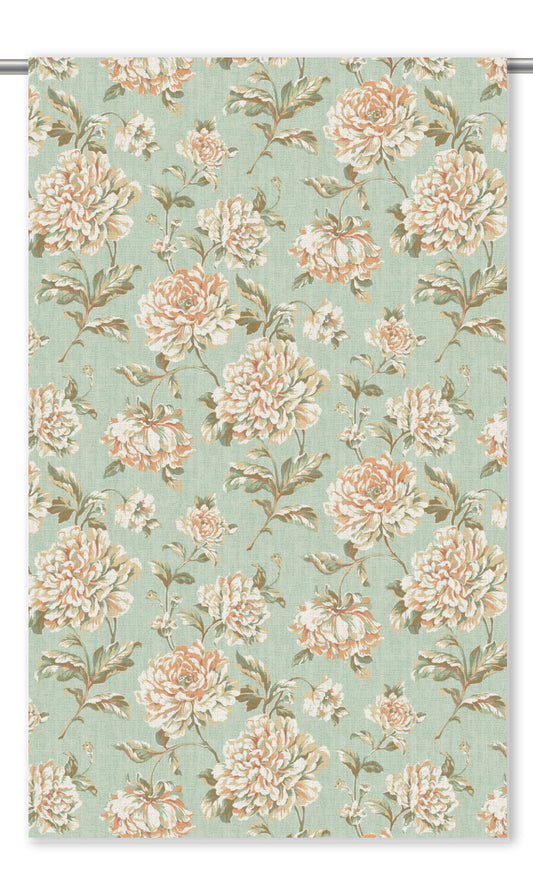Modern Floral Home Decor Fabric By the Yard (Powder Blue/ Peachy Pink/ Olive Green)