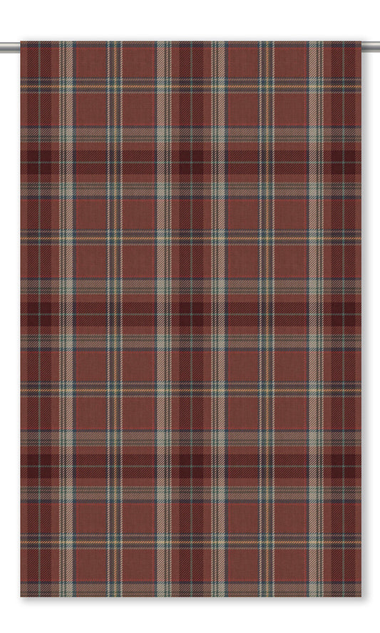 Tartan Plaid Window Shades (Burnt Sienna/ Maroon Red)