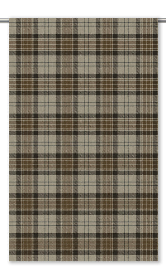 Tartan Plaid Window Curtains (Hazelnut Beige/ Cedar Brown)