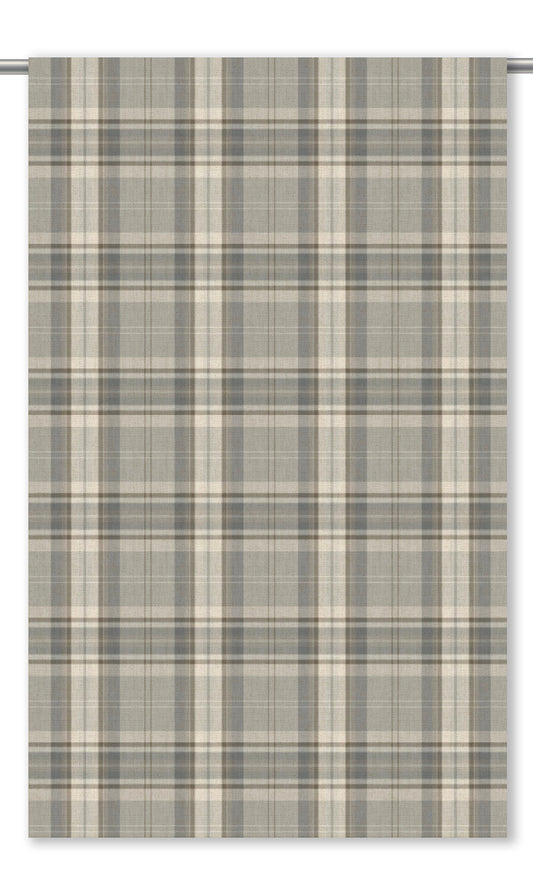 Tartan Plaid Window Curtains (Greige/ Cream)