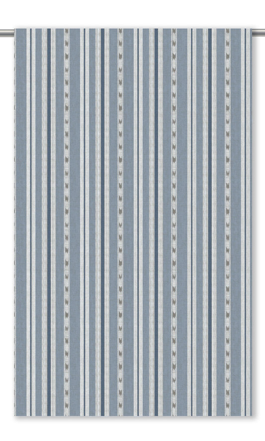 Striped Roman Shades (Cornflower Blue/ White)