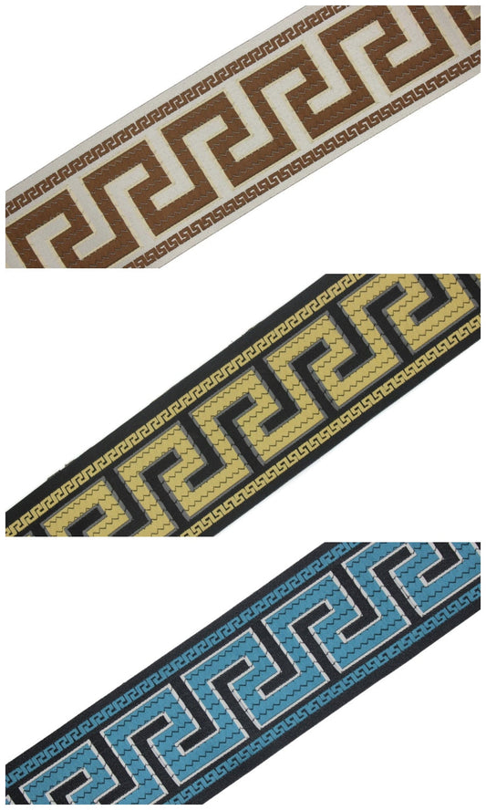 Roman shade  Greek key ribbon trim
