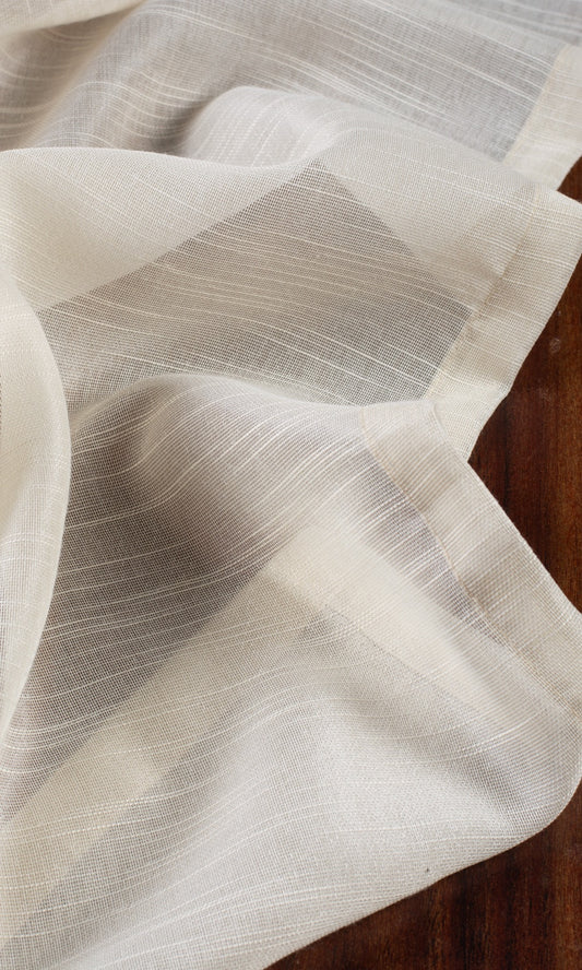 Textured Sheer Home Decor Fabric Sample (Pale Beige/ Warm Ivory)