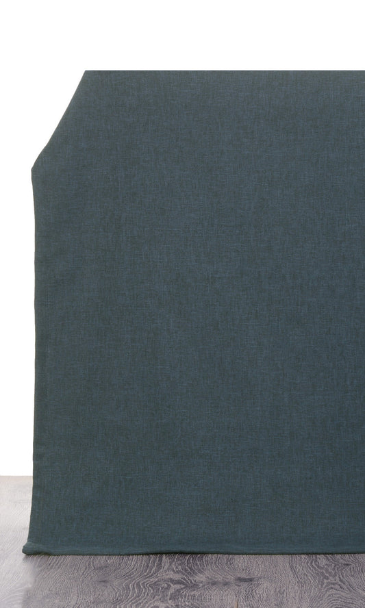 Linen-Blend Window Blinds (Deep Teal Blue)