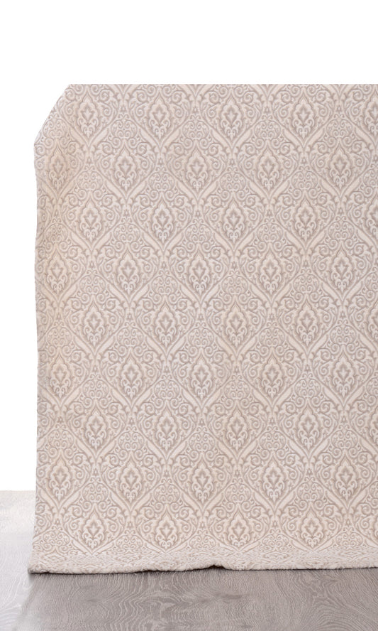 Velvet Home Decor Fabric Sample (Ivory/ Beige)