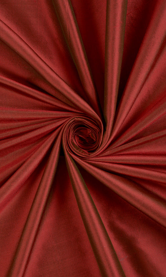 Shantung Silk Home Décor Fabric By the Yard (Copper Red)