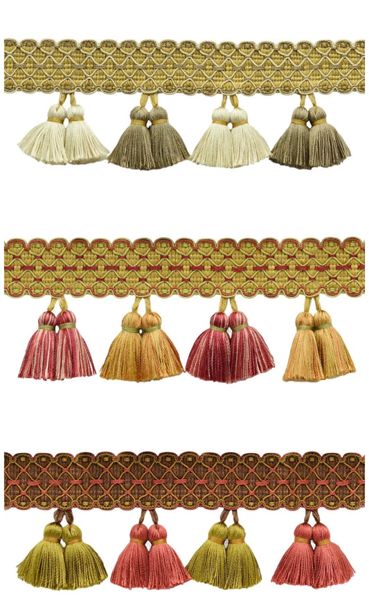Window curtains with trim