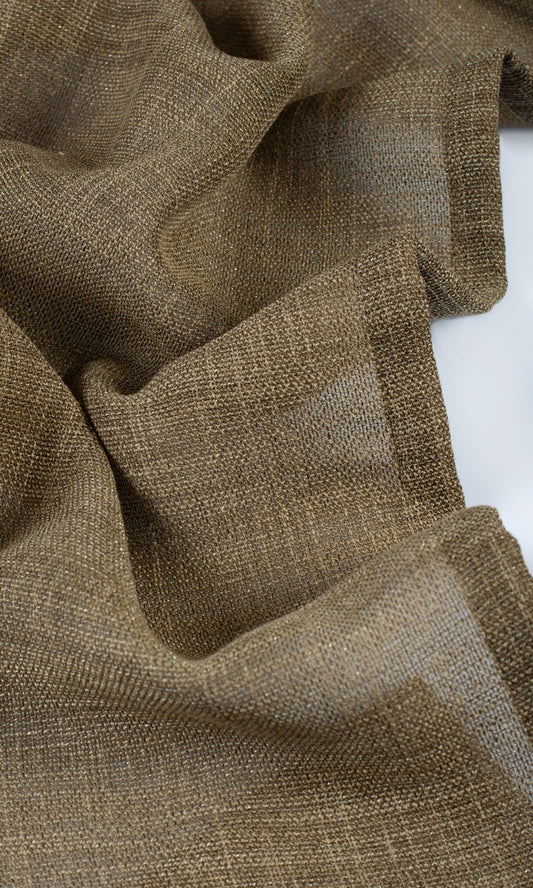 Textured Sheer Home Decor Fabric Sample (Cedar Brown)