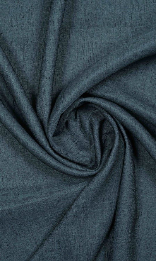 Silk Blend Home Decor Fabric By the Yard (Navy Blue)