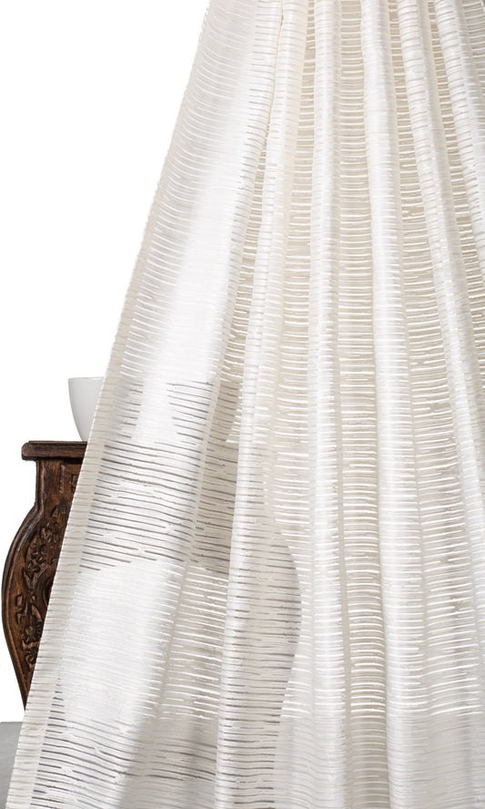Striped Sheer Home Decor Fabric Sample (Cream)