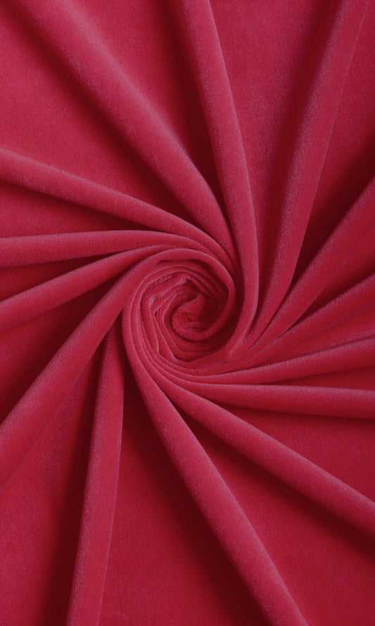 Velvet Home Decor Fabric By the Yard (Raspberry Red/ Pink)