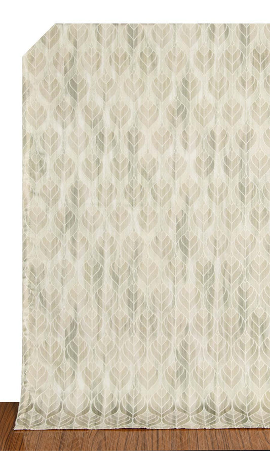 Petal Patterned Curtain Panels (Soft Green)