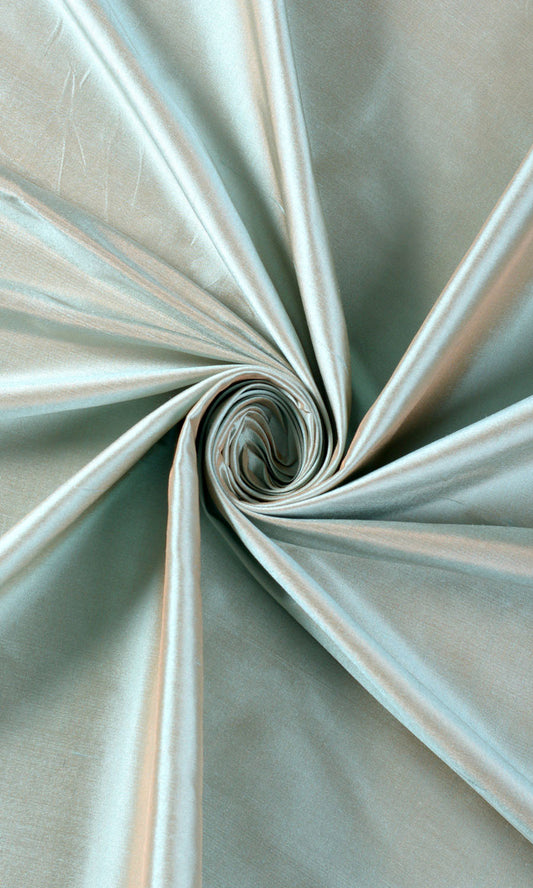 Shantung Silk Home Decor Fabric By the Yard (Turquoise/ Bronze)
