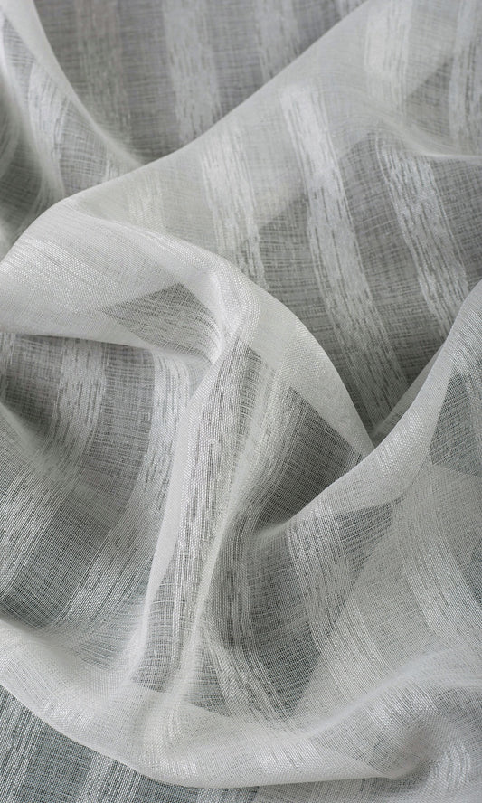 Striped Sheer Curtain Panels (Grey)