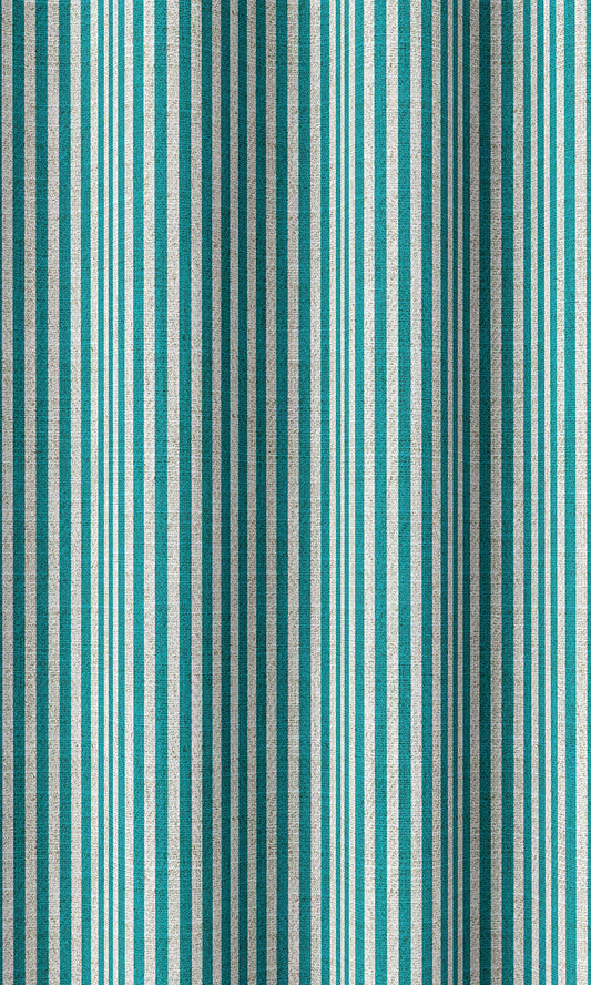 Striped Print Home Decor Fabric Sample (Pacific Blue)