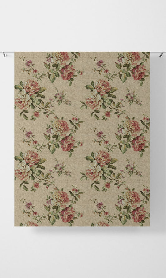 Floral Fabric Blinds (Ochre/ Green/ Red)