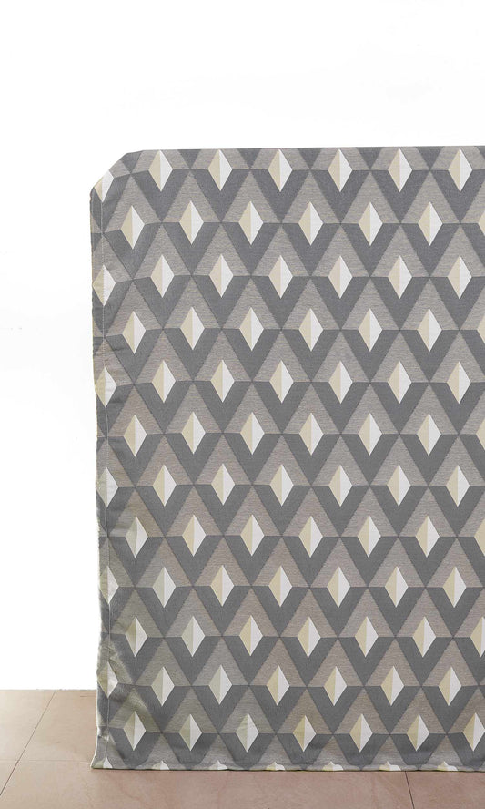 Geometric Home Décor Fabric Sample (Brown/ Gray/ White)