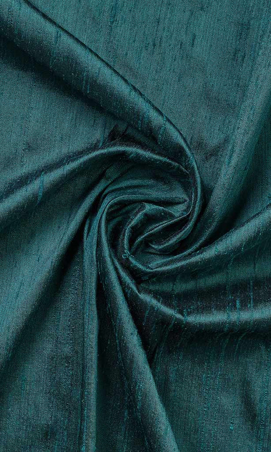 Dupioni Silk Home Decor Fabric By the Yard (Ocean Blue)