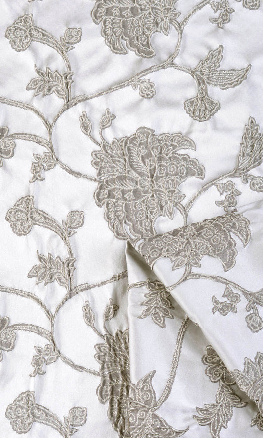 Floral Roman Shades (White/ Black)