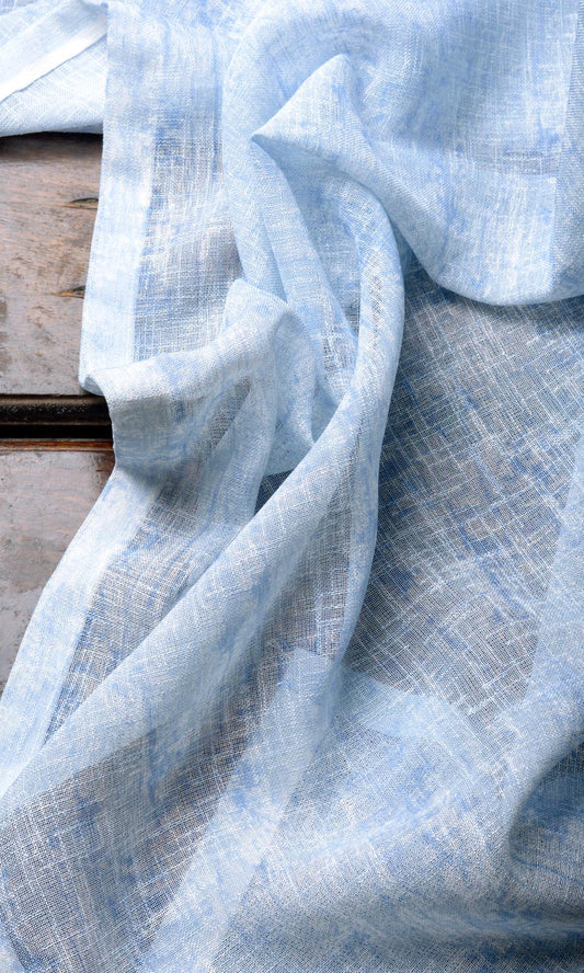 Sheer Window Curtains (Blue)