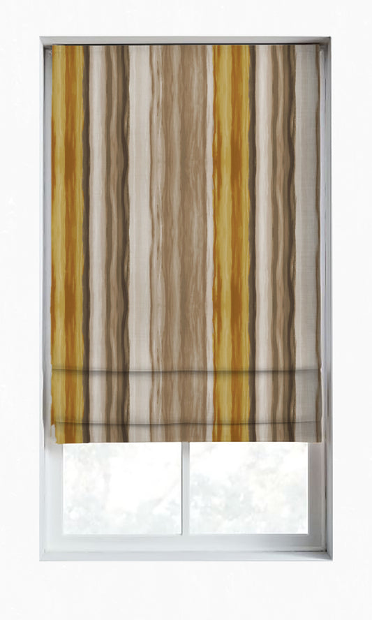 Room Darkening Striped Window Curtains (Yellow/ Brown)
