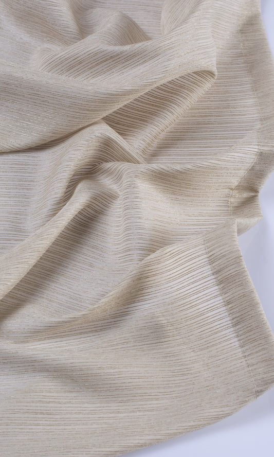 Striped Sheer Home Decor Fabric Sample (Sand Beige)