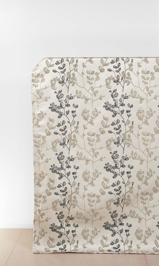 Floral Home Décor Fabric Sample (White/ Black/ Beige/ Gray)