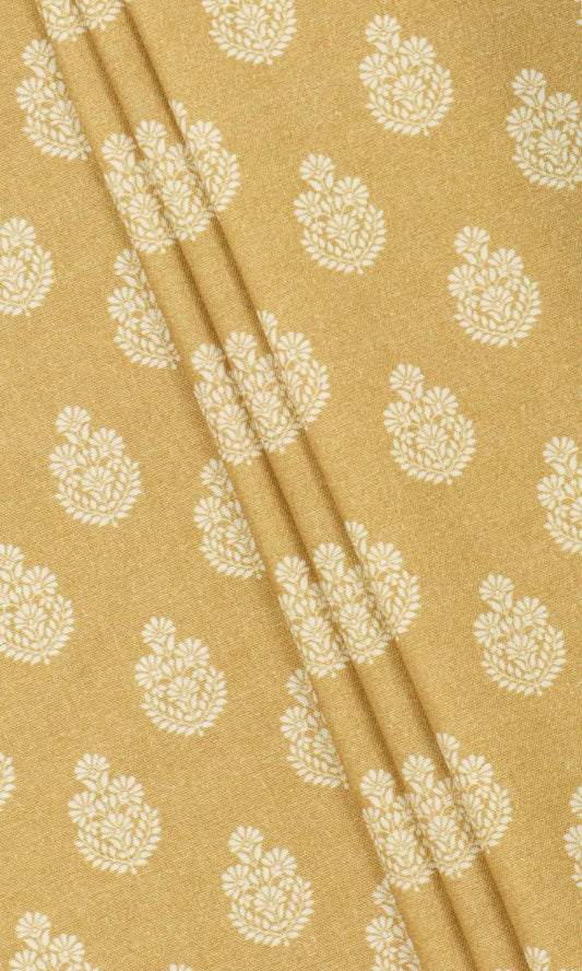 Floral Cotton Home Decor Fabric Sample (Yellow)