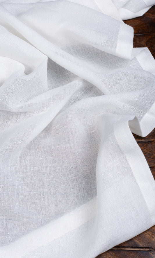 Plain Sheer Fabric Blinds (White)