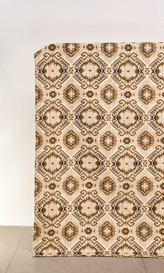 Aztec Textured Home Decor Fabric Sample (Beige/ Yellow/ Umber)