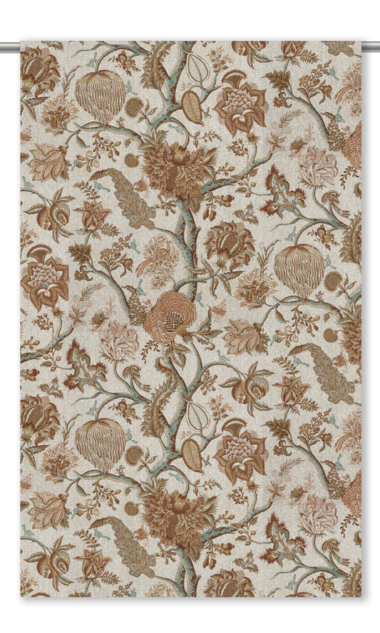 Floral Roman Shades (Burnt Orange/ Powder Blue)