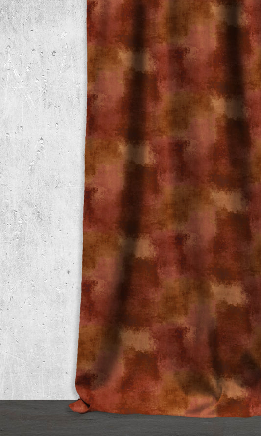 Dimout Window Curtains (Copper Red/ Gold/ Orange)