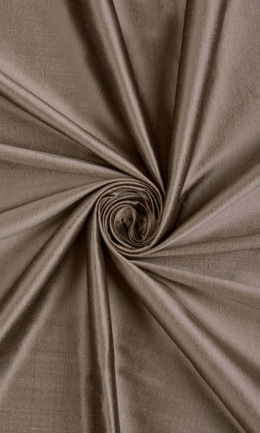 Shantung Silk Curtain Panels (Mocha Brown)