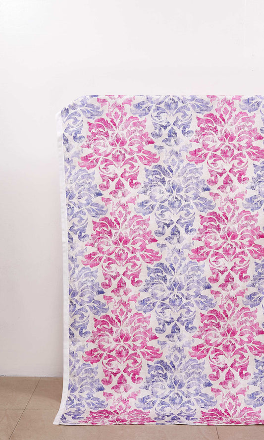 Printed Home Decor Fabric Sample (Fuchsia Pink/ Purple)