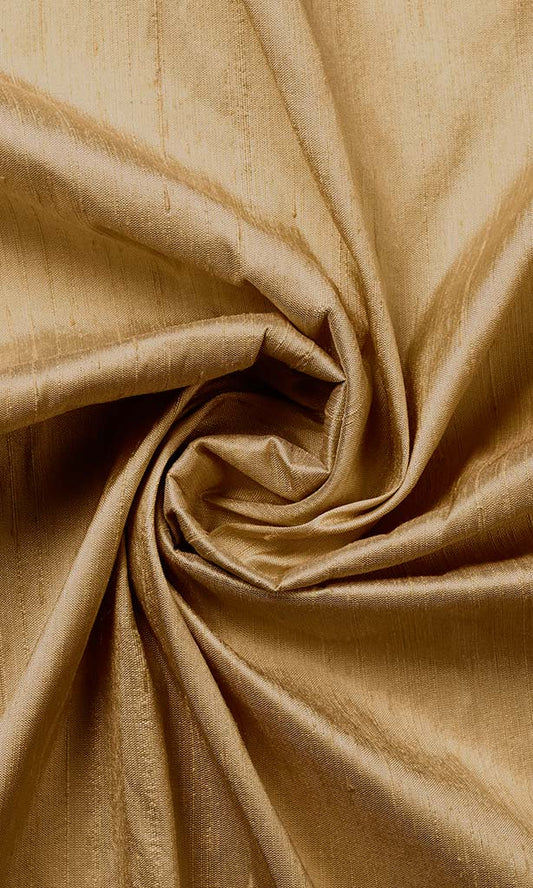 Pure Silk Window Curtains (Golden Brown)