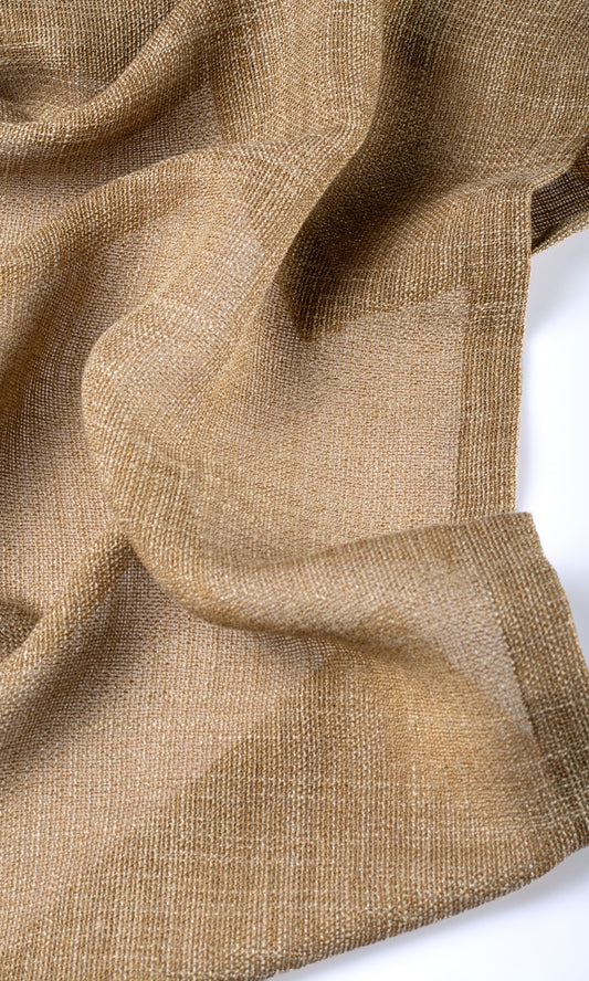 Textured Sheer Home Decor Fabric Sample (Peanut Brown)