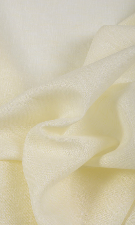 Linen Sheer Home Decor Fabric Sample (Warm Ivory/ Pale Yellow)