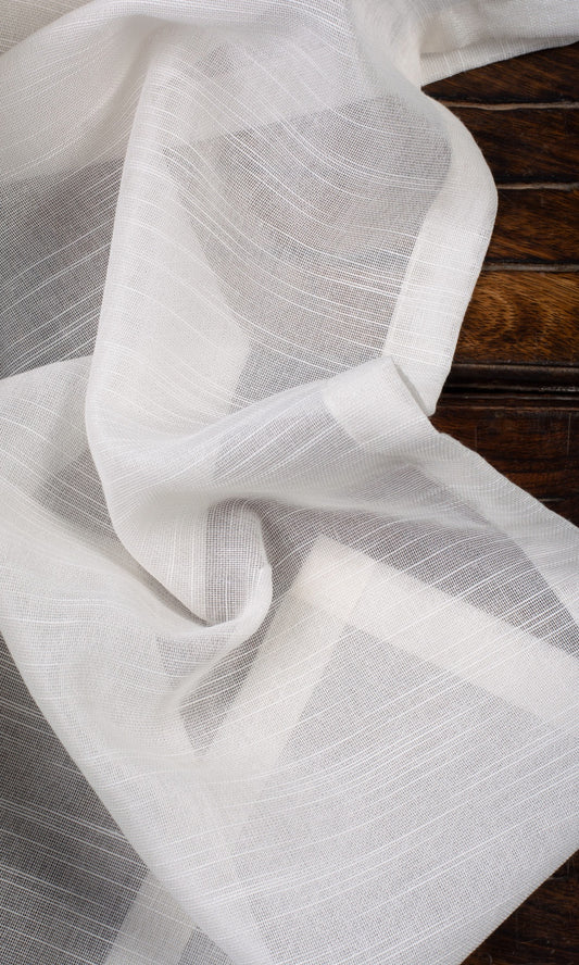 Textured Sheer Home Décor Fabric By the Yard (White)