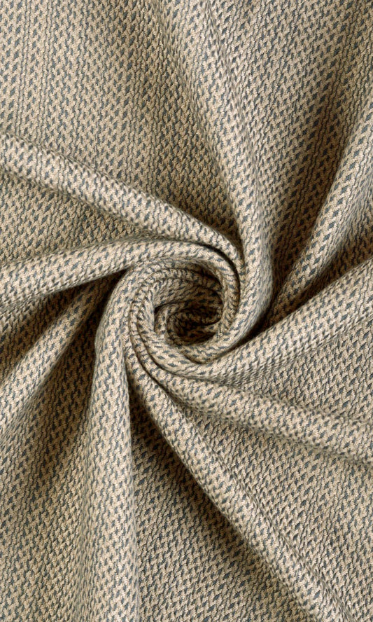 Cotton Window Curtains (Blue/ Beige)