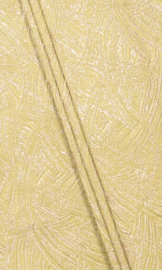 Textured Home Decor Fabric Sample (Chartreuse Yellow/ White)