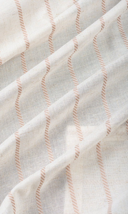 Striped Drapery (Milky White/ Baby Pink)