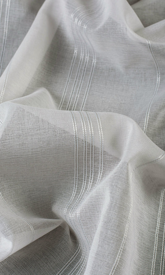 Striped Sheer Home Decor Fabric Sample (Grey)