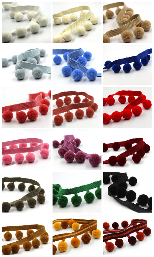 Pom pom roman shade trim