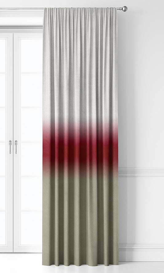 3-Tone Ombre Curtain Panels (Red/ Stone Grey)